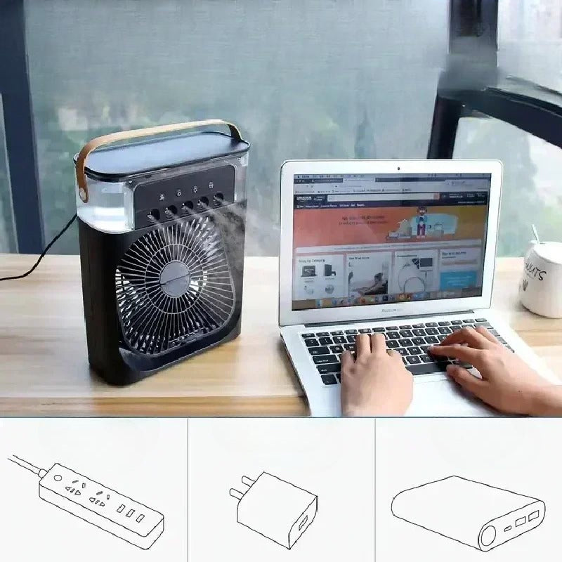 Umidificador ou Mini Ventilador Portátil Recarregável