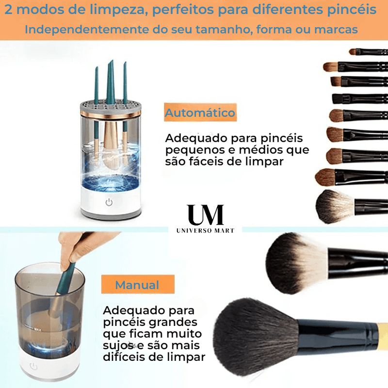 Limpador Elétrico de Pincel de Maquiagem